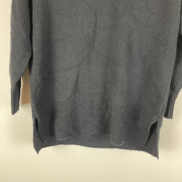 J. Crew Wool Alpaca Tunic Sweater Womens XS Black V Neck Stretch Knit Oversized - Picture 3 of 12